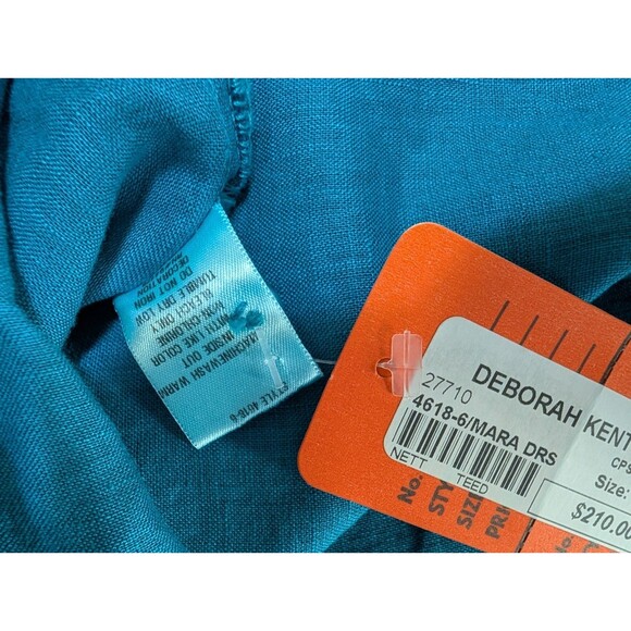 CP Shades Blue Linen Midi Dress Vest XS Button Up - Picture 5 of 9
